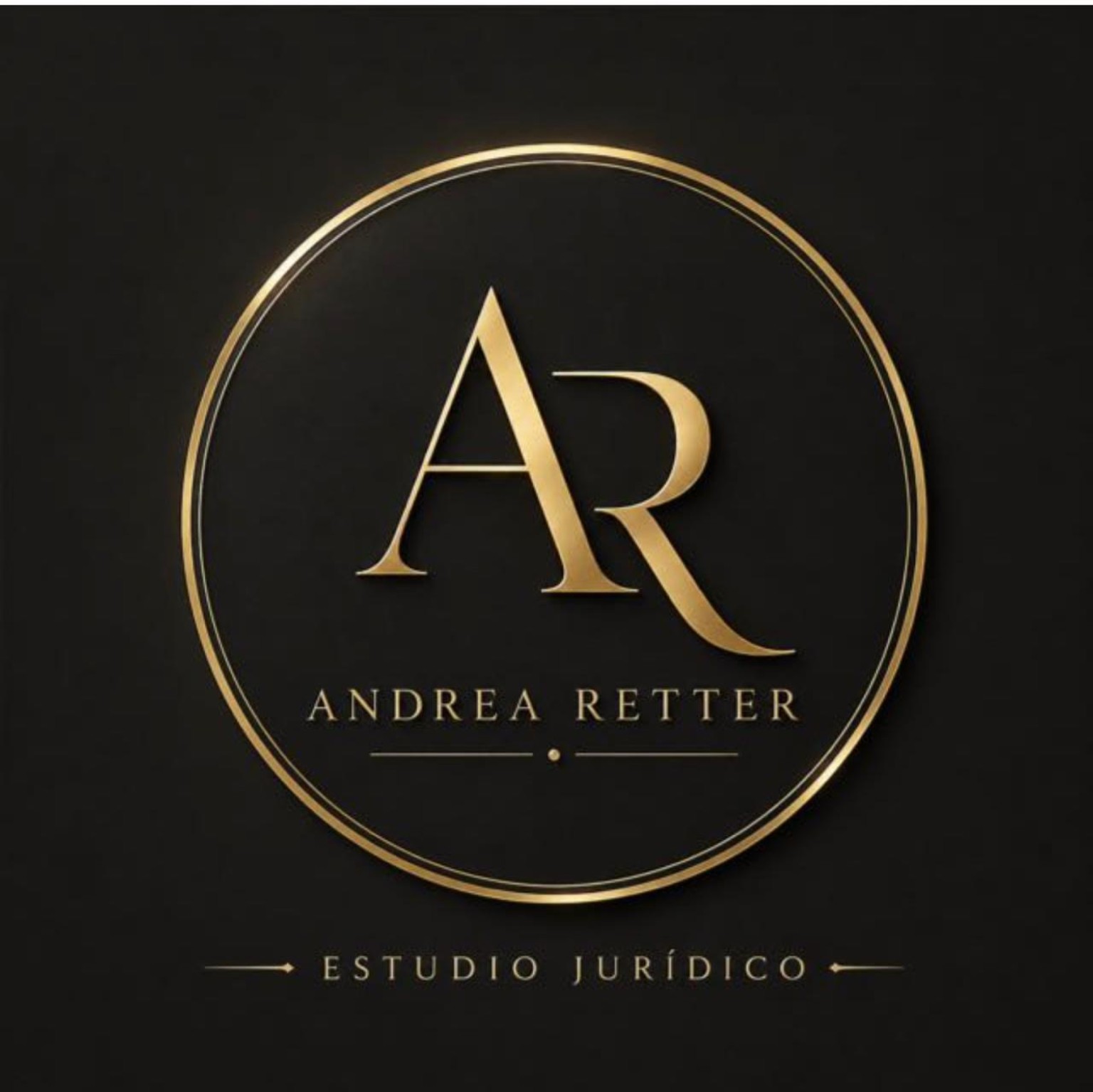 Andrea Retter Estudio Jurídico, logo original negro y dorado